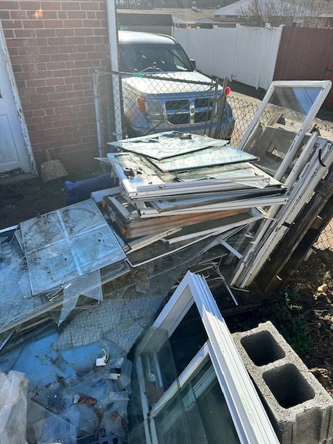 BEFORE - Glass Hazardous Debris Pickup