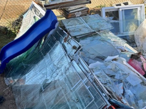BEFORE - Glass Hazardous Debris Pickup